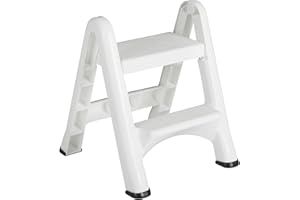 Rubbermaid EZ Step Folding Stool, 2-Step, White