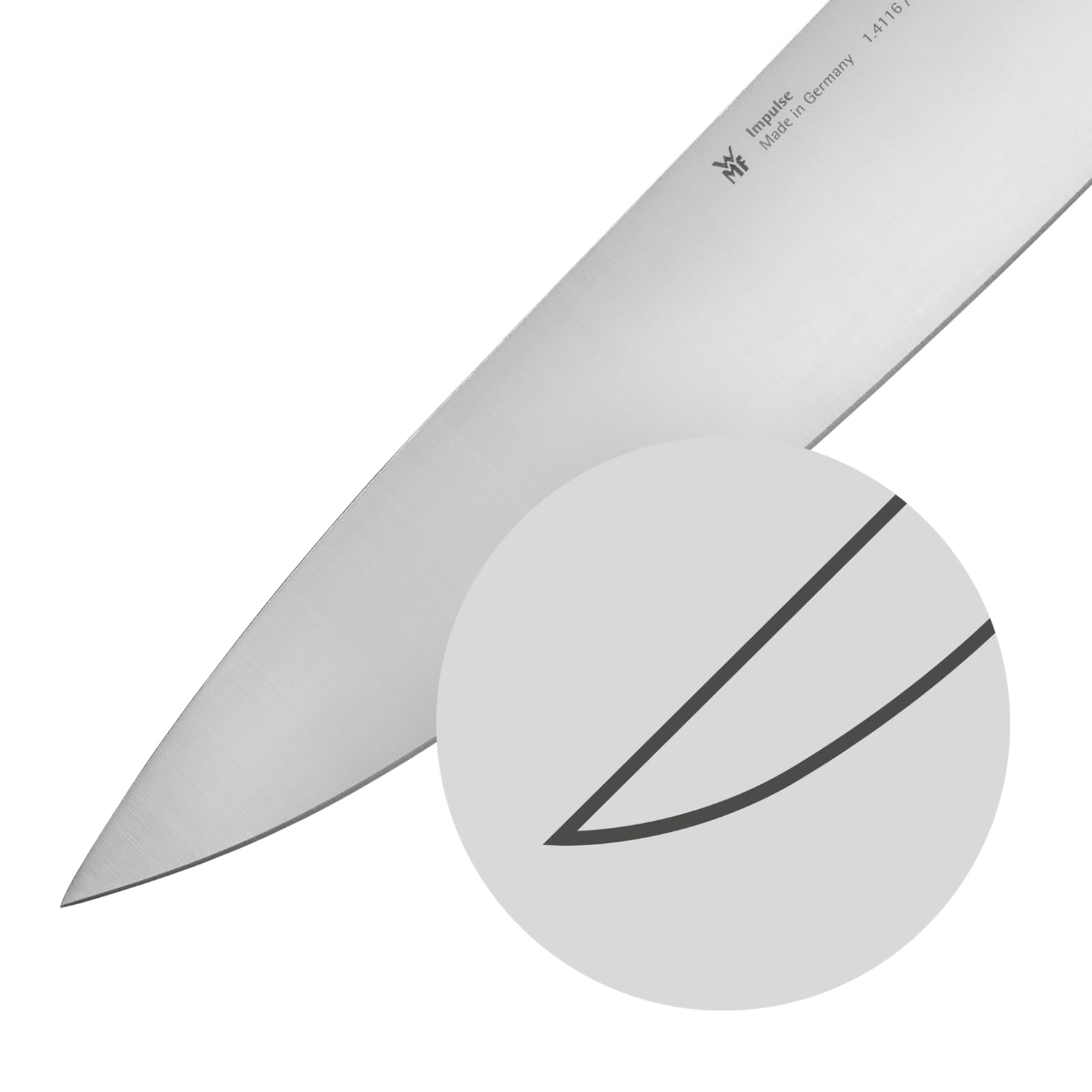 WMF Impulse Messerblock mit Messerset 7teilig, Made in Germany, 4 Messer, Küchenschere, Wetzstahl, Gummibaumholz, platzsparende Aufbewahrung, exzellente Schärfe, perfekte Ergonomie 7