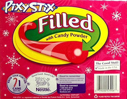 Wonka Pixy Stix 9 Filled Candy Canes With Candy Powder