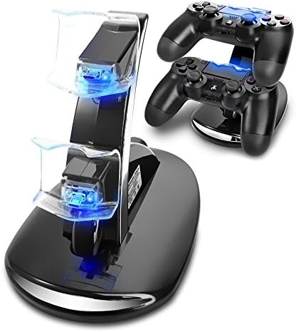 Wolsen Dual USB Charge Docking Station Stand for PS4 controller ,Playstation 4 game controller charger
