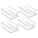 InterDesign Home Kitchen Organizer Bin for Pantry, Refrigerator, Freezer & Storage Cabinet, Set of 4, 10-Inch by 6-Inch by 3-Inch, Clear