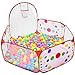 ISusser Kids Ball Pit Ball Tent Toddler Ball Pit with Basketball Hoop for Toddlers 4 Ft/120CM (Balls not Included)