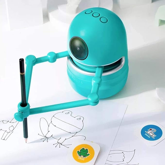 Quincy drawing robot steam learning drawing, words spelling, counting
