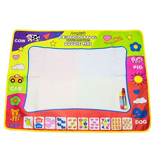 Aqua Doodle Drawing Mat Pen - Amytalk 4 Color Children Water Drawing Mat Board & Magic Pen Doodle Kids Educational Toy Gift 31.5