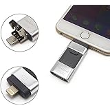 eMart Apple iPhone USB Flash Drive 32GB i-Flash U-Disk Memory Stick Pen Drive for iPhone & iPad, Android Cell Phone and Computer - Silver