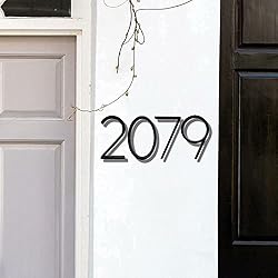 5" Zinc Alloy Floating House Number, Metal Modern