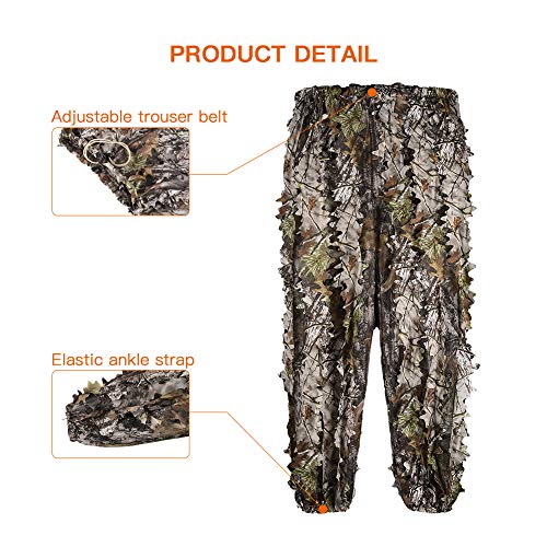 Waxaya 3D Bionic Maple Leaf Hunting Ghillie Suit Camouflage Sniper Clothing (XL/XXL Fit Tall 5.9-6.2ft, 3D Leaf Suit)