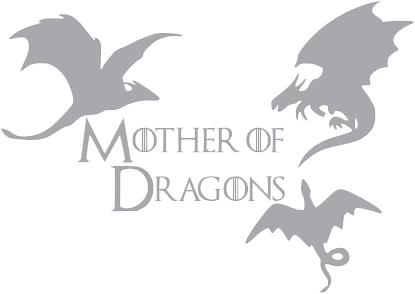 Mother of Dragons Khaleesi Vinyl Sticker Decals for Car Bumper Window Laptop (6" x 4.2", Silver)