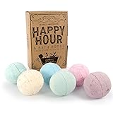 Bath Bombs For Women HomEco Happy Hour Gift Bath Set, 6 Premium X- Large Ultra Lush Bombs with Organic and Natural Fizzing Ingredients - Great Birthday Gift Idea, by HomEco