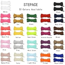 Stepace [2 Pairs Half Round Shoe Laces 1/4" Width