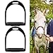 HEEPDD Safety Stirrups for Saddle Lightweight Reflex 3D Wide Track Hand-Polished Aluminum Die Casting Colored Paint Horse Stirrup (Black)thumb 3
