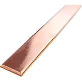 TEN-HIGH Copper Bus bar Flat 6mmx30mm, Copper Flat bar Stock 1/4 inch Eletrical Copper Buses for Large Current Conducting, Length 1000mm