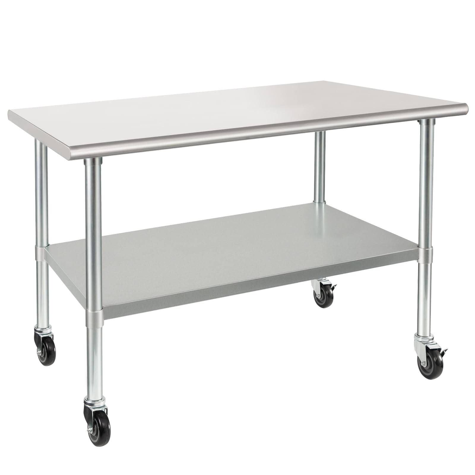 Photo 1 of ***It is used, it is missing parts and has some small scratches, it is not known if it works 100%.****HARDURA Stainless Steel Table with Wheels 30 x 48 Inches Casters NSF Heavy Duty Commercial Work & Prep Table with Undershelf and Galvanized Legs for Rest