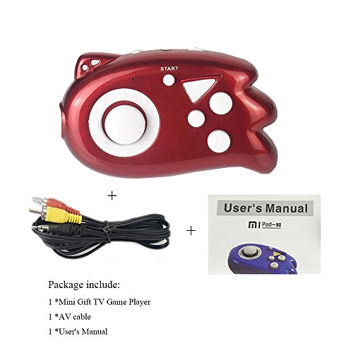 JJFUN Mini TV Handheld Game Console Player for Kids, Connect and Play 89 in 1 Retro Classic Games, Old School Arcade Style Plug & Play Video Games Controller for Children Boys Girls 4-12 Years Old-RED