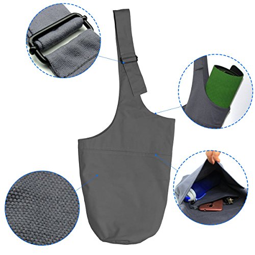 Okela Yoga Mat Bag, Yoga Mat Tote Sling Carrier with Adjustable Straps and Side Zipper Pocket, Large Size Design Fits Most Size Yoga Mats to 12mm(New Version) - Thumbnail 3