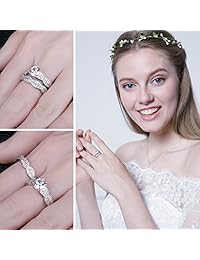 JewelryPalace - Anillo de compromiso de boda con diamantes de imitación de circonita cúbica de 1,5 quilates y plata esterlina 925