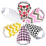 Baby Bandana Burp Bibs for Drooling and Teething 6 Pack Gift Set (Girls Bright)