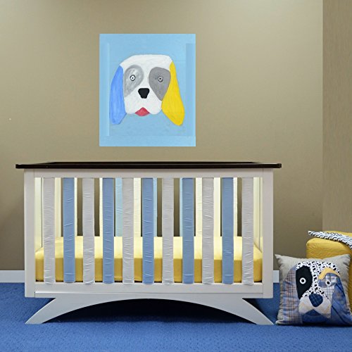 Go Mama Go 38 Piece Doctor-Approved Organic Wonder Bumpers, Blue/White