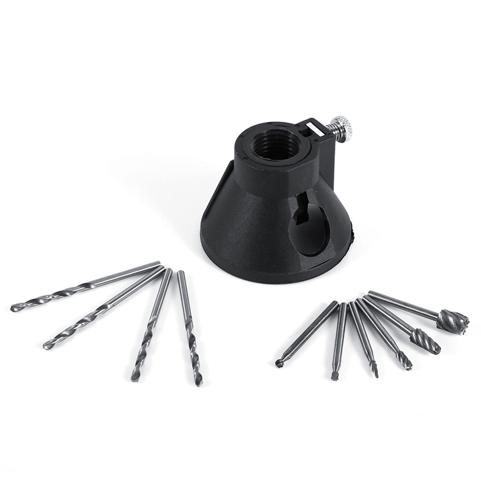 4Pcs Drill Bits 6Pcs Milling Burrs with Drill Carving Rotary Locator HSS Wood Plastic Steel Cutting Tool Set