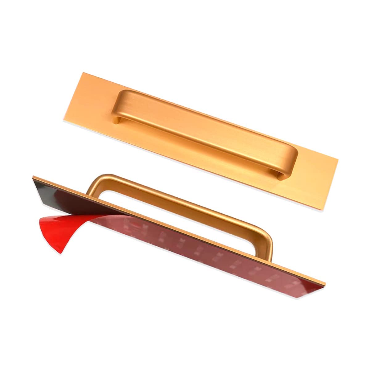 CcHhyyt Self-Stick Instant Kitchen Cabinet Bathroom Drawer Closet Door Handle Pulls 2pcs/Set (133 mm, Gold)