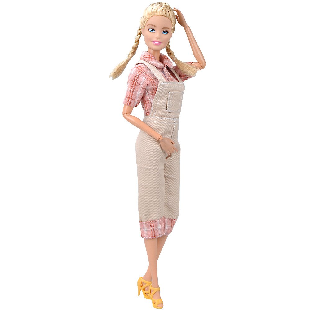 E-TING Handmade Fashion Doll Clothes Country style Jumpsuits Wears For Barbie Dolls