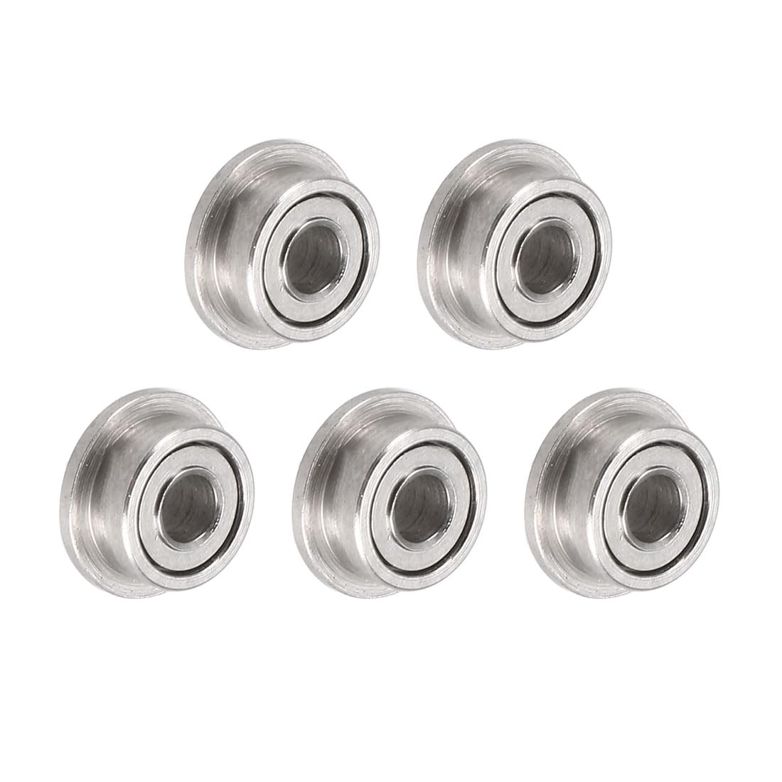sourcing map F681XZZ Flanged Ball Bearing 1.5x4x2mm Double Metal Shielded (GCr15) Chrome Steel Flange Rip Bearings 5pcs