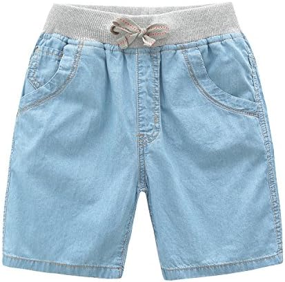 Encontrar Boys' Washed Knee-Length Jeans Short Light Blue 14