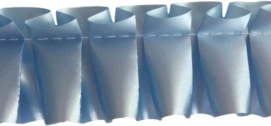Easy Pleat Ribbon 10 Metre Length Pre Pleated for Funeral Tributes & Oasis Shapes (Baby Blue)
