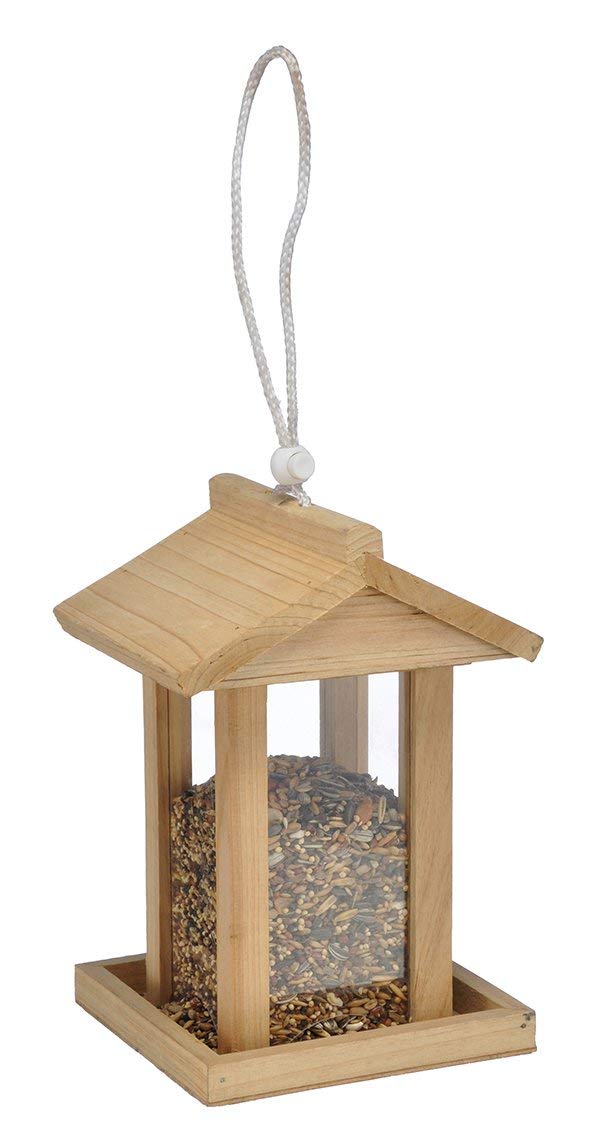 Wooden bird feeder house