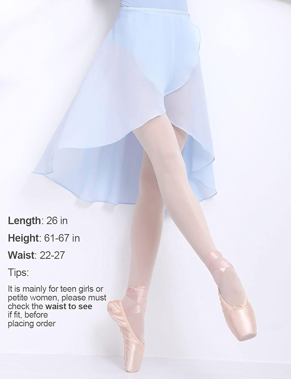 Daydance Women's Ballet Skirts Long Sheer Dance Skirts Black with Tie Waist: Clothing