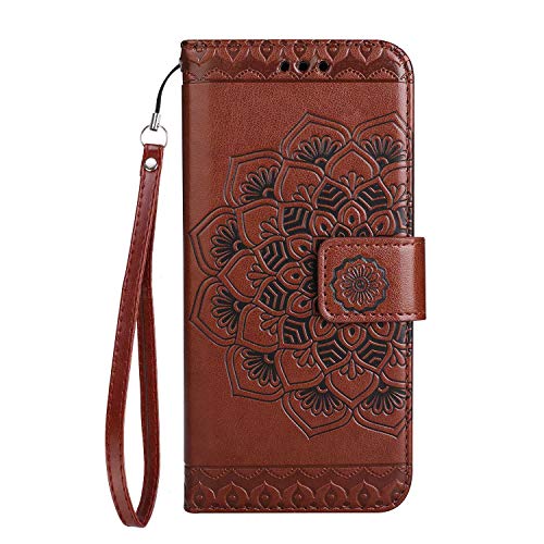 LG K4 2017 Case, Bear Village Leather Wallet Cover, Anti-Scratch Embossing PU Case with Magnetic Closure and Card Slots for LG K4 2017 (#8 Brown) - Thumbnail 2