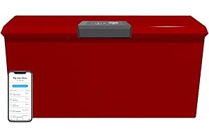 LOXX BOXX PARCEL PERFECT Loxx Boxx Smart Parcel Package Locker, LTE Cellular Mail Lock Box w/Wi-Fi and Bluetooth, Safe, Private Mailbox Locking Box for Deliveries, Red, XL