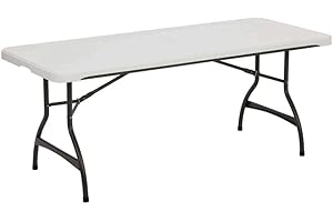 LIFETIME Premium Commercial 6 Foot Foldable Table, White Granite Colour
