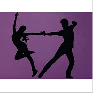 Calcomanías De Pared De Vinilo De Baile Bailarina Chica Y Hombre