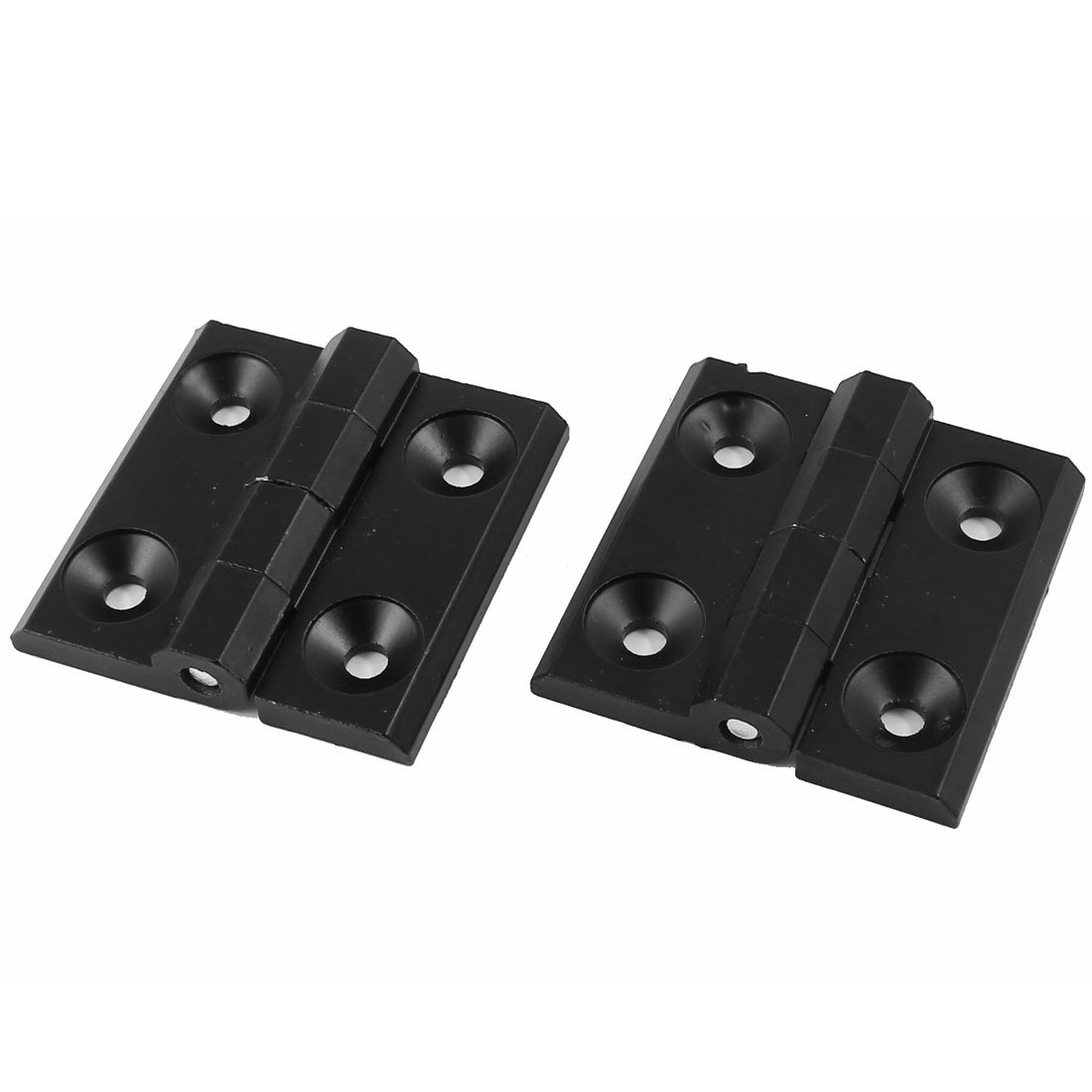 Sourcingmap 2 Pcs Zinc Alloy Black Cabinet Cupboard Door Butt Hinge 60mm x 60mm