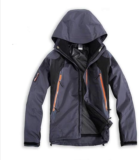 Amazon Co Jp メンズスキージャケットスポーツウェア メンズ冬のジャケット防水スキージャケット屋外フード付きの暖かい雪のスキージャケット アウトドア防水ウォームジャケット 色 グレー サイズ Xl ホーム キッチン