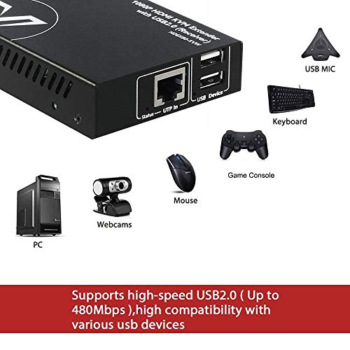 AV Access USB HDMI KVM Extender, 1080P@60Hz over Cat5e/6 up to 80m, 2 USB2.0 Ports for Computer, No Signal Loss or Latency, Driverless Plug & Play with PoE and Adaptive EQ