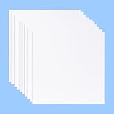 10 Pcs 8&rdquo;X8&rdquo; White Opaque Rigid Plastic Sheet, 0.02 inch Thick PVC Sheet 200mm x 200mm for Office DIY Cutting