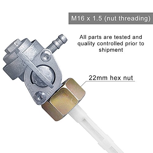 BougeRV 2 PCS Gas Tank Fuel Switch Valve Pump Petcock for Chinese Gasoline Generator 5.5hp 6.5hp 7hp 8hp 9hp 11hp 13hp 14h 15hp 16hp 168F 163CC 196CC 170F 208CC 211CC 173F 177F 182F 188F -16mm x 1.5mm