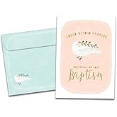 Tree-Free Greetings - Baptism Card - Artful Designs - 1 Card + Matching Envelope - Made in USA - 100% Recycled Paper - 5 x 7 - Loved Beyond Measure (GO65949)