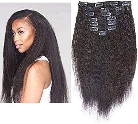 Kinky straight clip in hair extensions near me Clearance