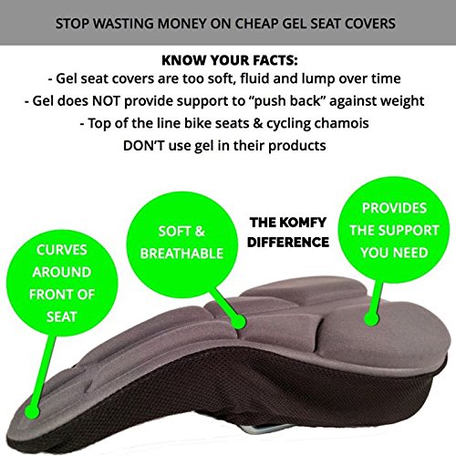 Komfy Machine Wash and Dry Bike Seat Cushion Cover for Women and Men