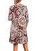 Dearlovers Vintage Round Neck Casual Floral Shift Dress for Women Large Size Coffee