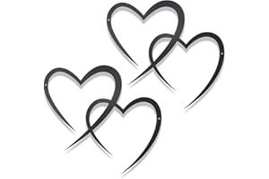OYEFLY Infinity Heart Metal Wall Decor,Infinity Heart Wall Decor for Room Living,Wedding Decor (Black, style3 11.4 x 10.7in)