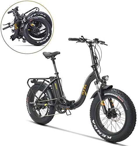 MZZK 20”Electric City Bike Foldable 7 Speed E-Bike Aluminum, 48V Lithium Battery 500W Electric Bicycle for Adults