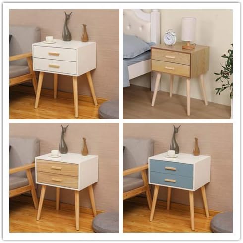 Vanimeu Black Wooden Bedside Cabinets Set of 2 Small Table Bedside Table Side Table for Bedroom Furniture Living Room 31 x 28 x 45cm (Black)