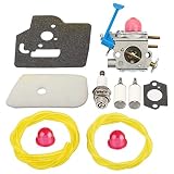 Panari 545081850 Carburetor + Air Filter Tune Up Kit for Husqvarna 128LD 128L 128LDX 124C 124L 128C 128CD String Trimmer/Brush Cutter C1Q-W38