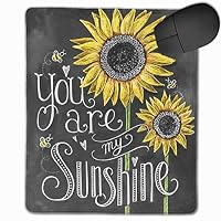 Mouse Pad with Design You are My Sunshine Bee Sunflower Print for Computer Office Gaming,11.8x9.8x0.09 Inch
