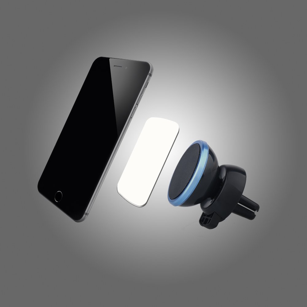 Car Phone Holder, XINYI Magnetic Mount Cell Phone Holder for Air Vent Stand for iPhone 8 / X / 7 / 7P, Galaxy S8 / S7 Smartphones, Blue