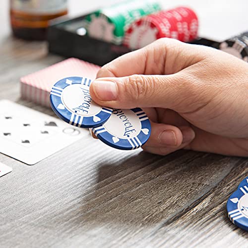 Poker-Chips-and-Card-Set-A-Casino-Equipment-for-Your-Poker-Table-Set-up-Anywhere-Contains-Bicycle-100-Clay-Poker-Chips-with-Tray-Holder-and-2-Deck-of-Card-Play-and-Win-The-Game-Nights-Away